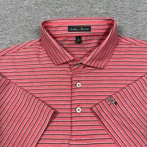Southern Point Co. Polo Shirt Mens Large Pink Striped Performance Stretch Golf